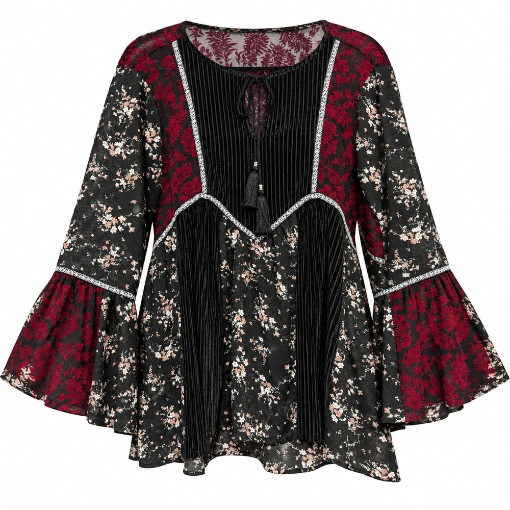 POL Whimsigoth Fairycore Velvet Burnout Small Witchy Dark Romantic Victorian